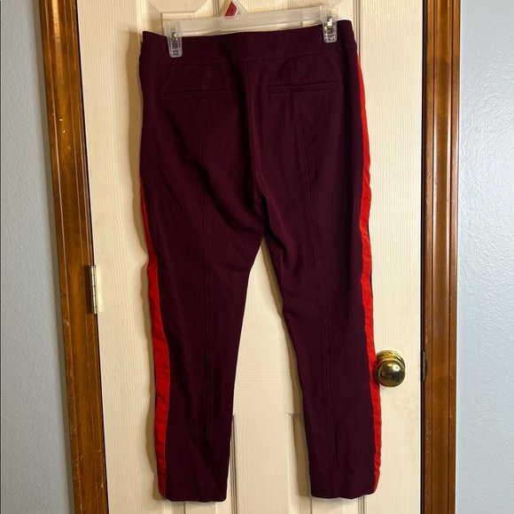 Anthropologie Maroon Track Pants with Red Side Stripe - Picture 6 of 9
